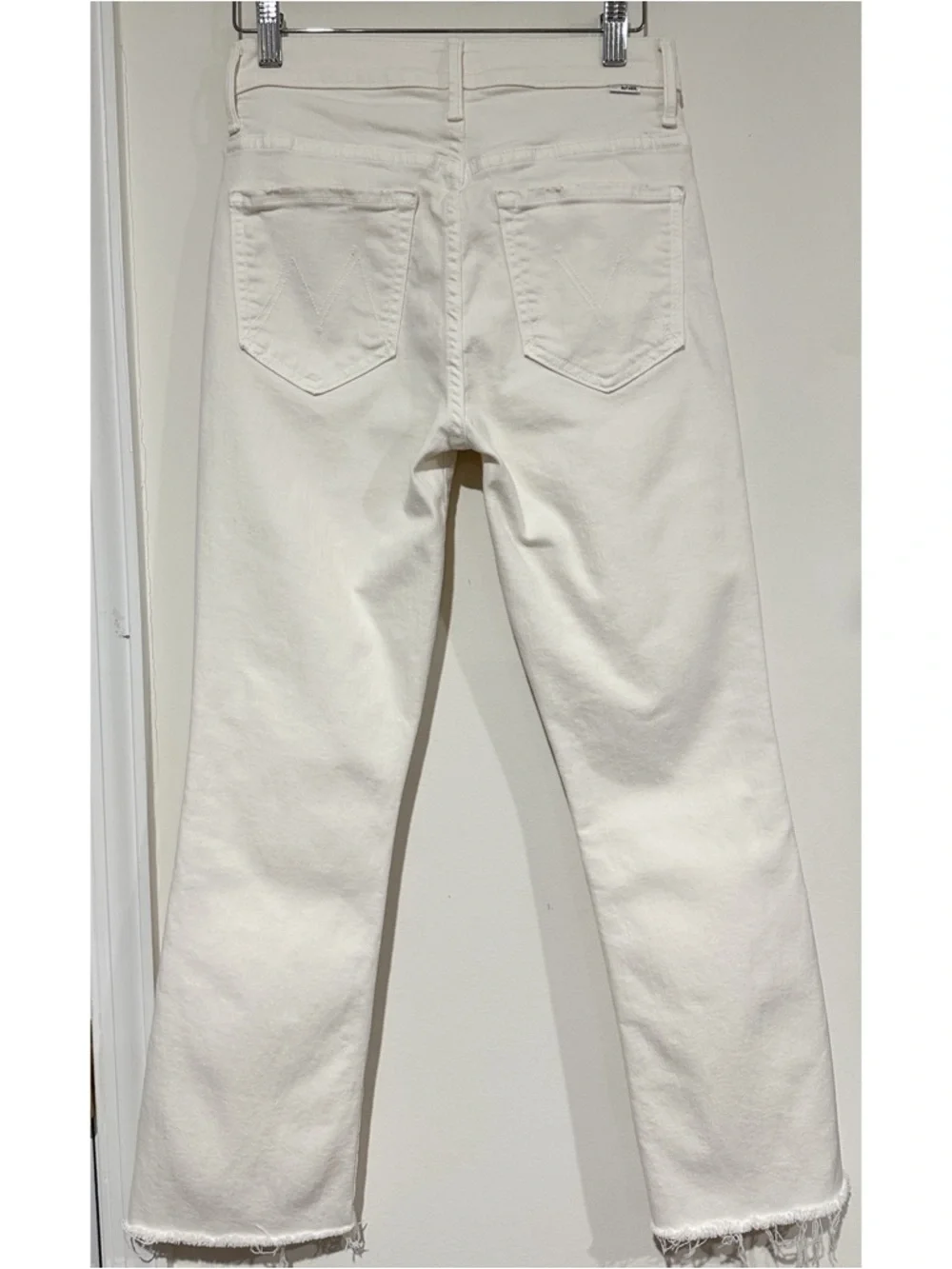 Mother The Insider Crop Step Fray Jeans Cream Puffs - Picture 5 of 13